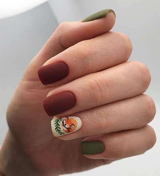 Burgundy manicure