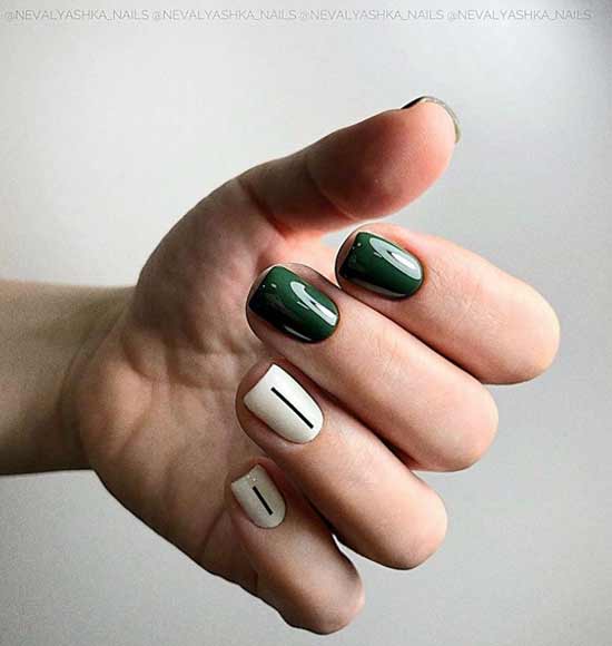 Milk green manicure