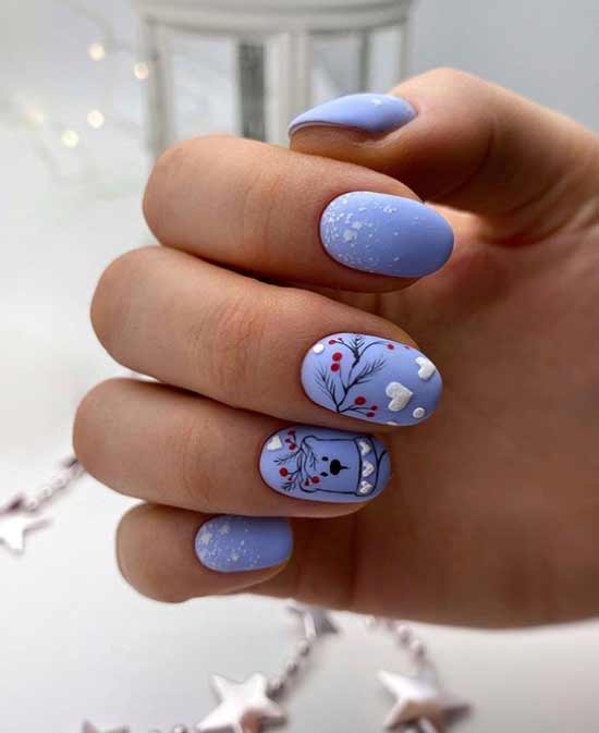 Beautiful manicure for short nails winter