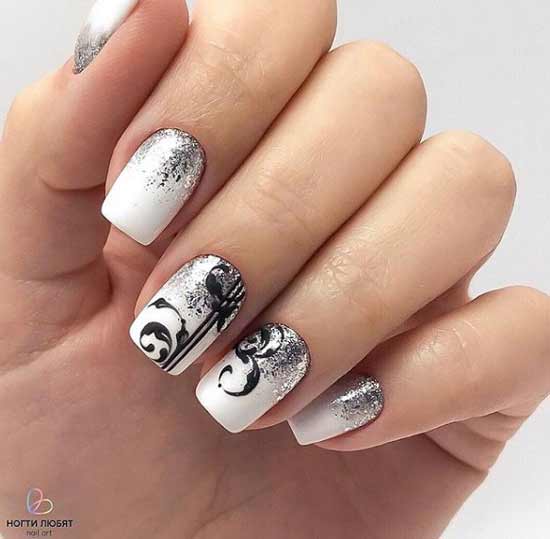 Silver white manicure - winter idea 2020