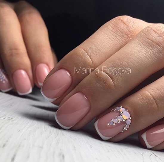 Beautiful manicure for short nails French style