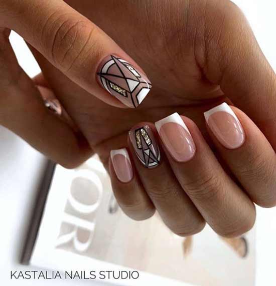 French nail design with geometry