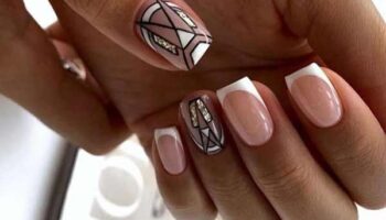 Beautiful French manicure ideas with geometry