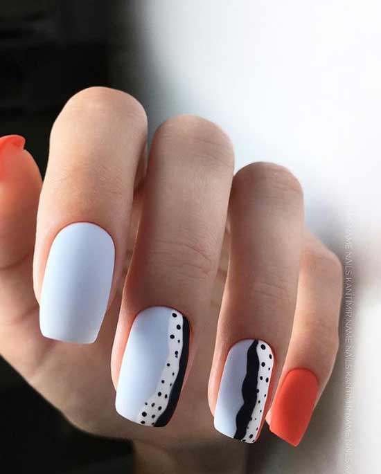 Trendy Matte Geometric Manicure