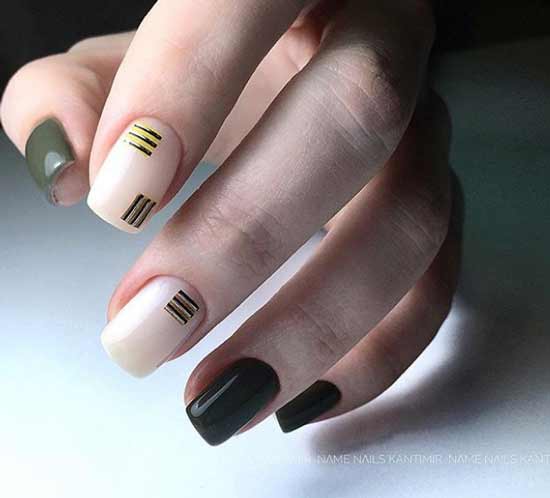 Stripes on only two nails