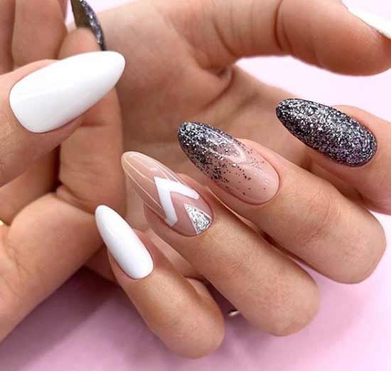 Géométrie avec décor sur les ongles