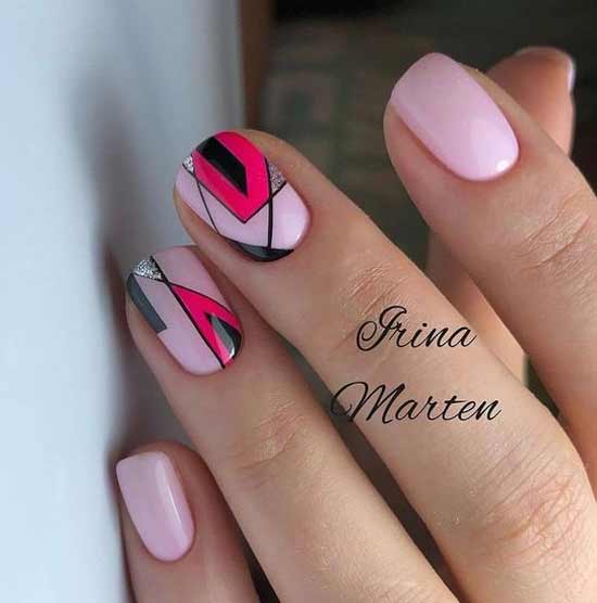 Colored geometry manicure