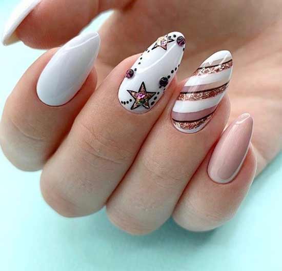 Graphic stars in manicure