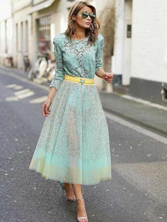 Robe dans les tons menthe