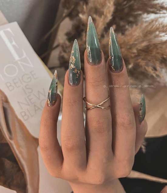 Long translucent nails