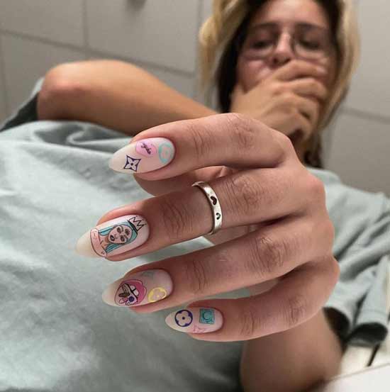 Manicure with stickers