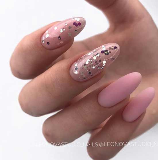 Sequins on long nails