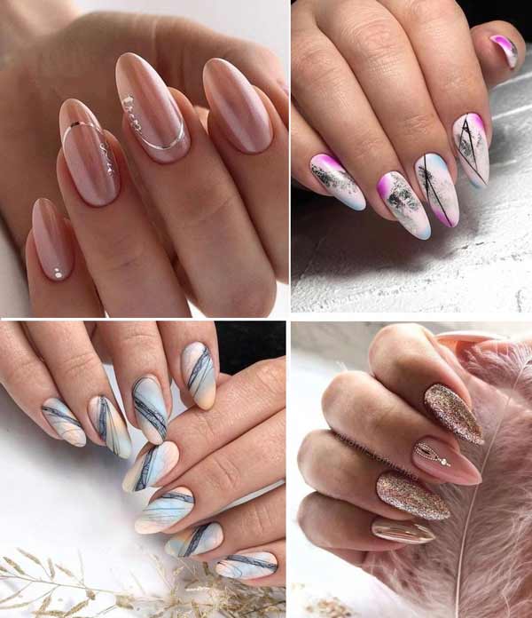 Manucure délicate ongles longs