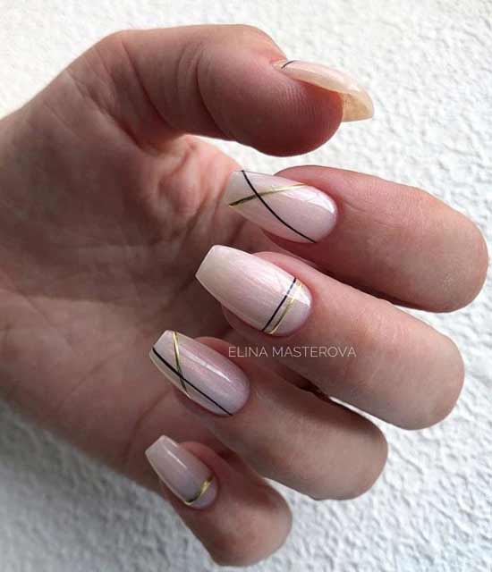 Long nails ballerina with geometry