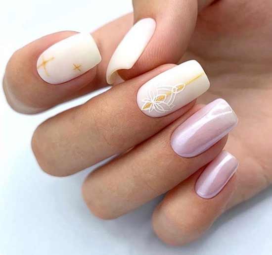 Pink manicure with rub