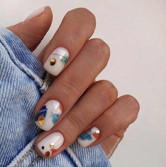 Chic milky color on nails