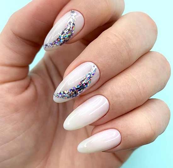 Manicure with rhinestones