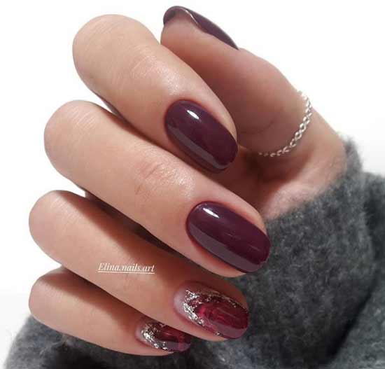 Chic burgundy manicure