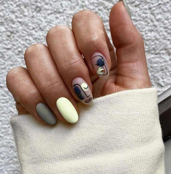 Chic manicure with silhouettes