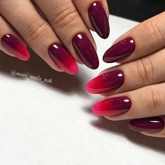 Ombre chic dans des tons rouge foncé