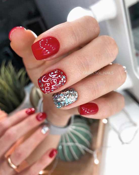 Chic New Year's red manicure