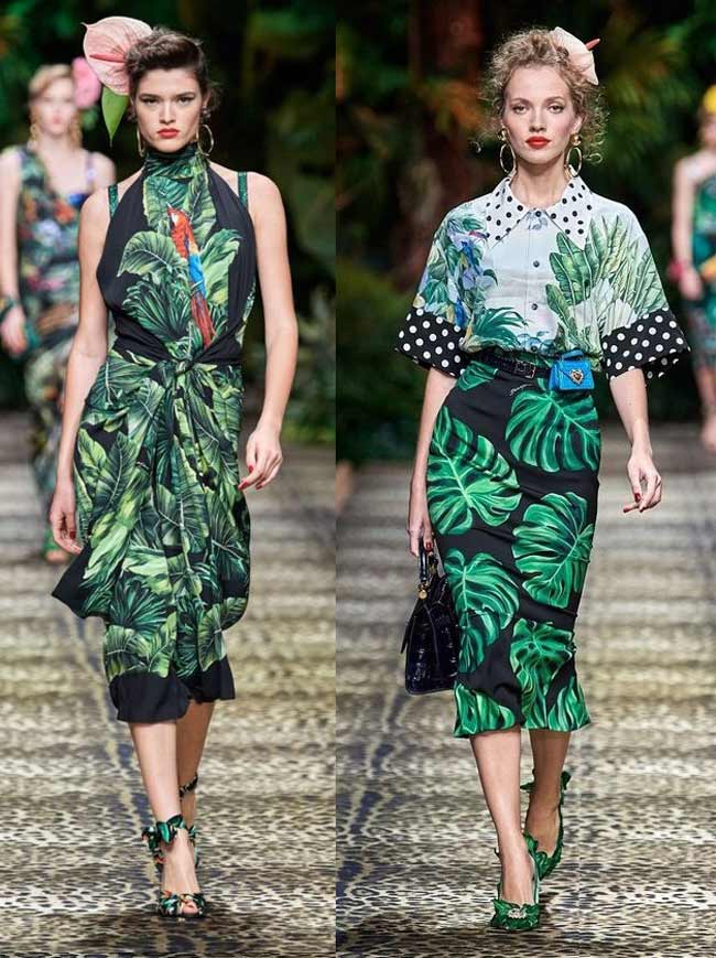 Imprimé tropical dans les vêtements