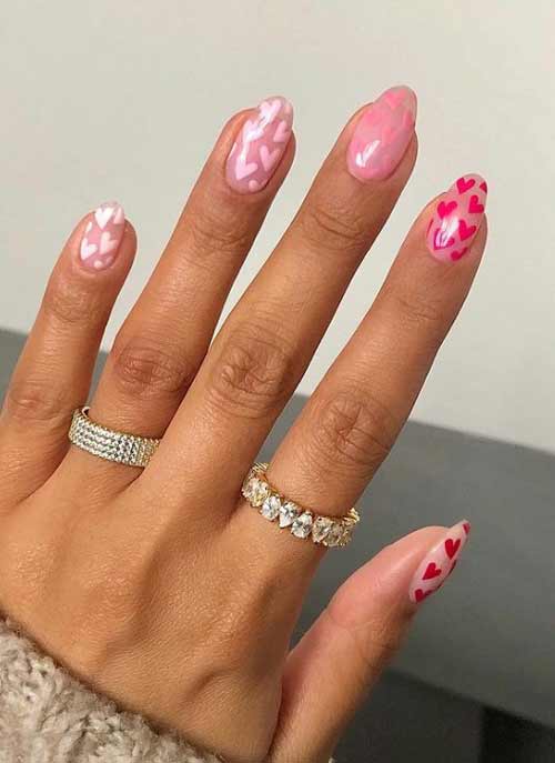 Spring manicure with a heart