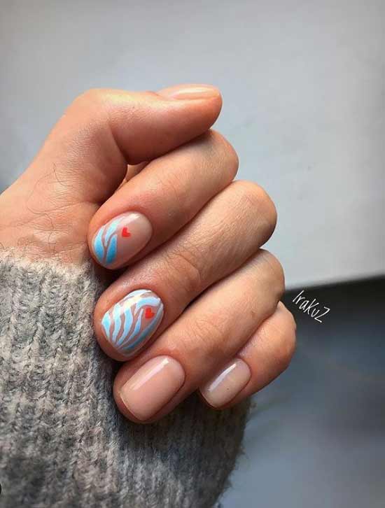 Manicure spring short nails