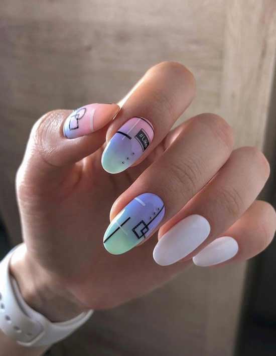 Delicate gradient on nails