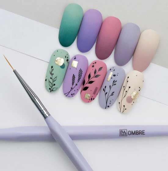 Spring ombre nail design