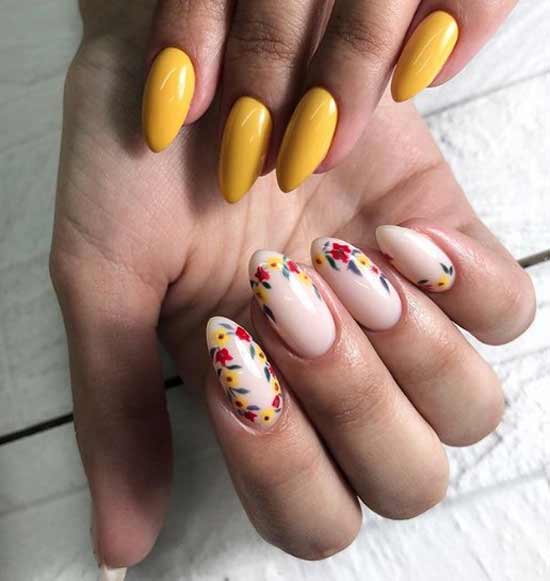 Spring design manicure different nails