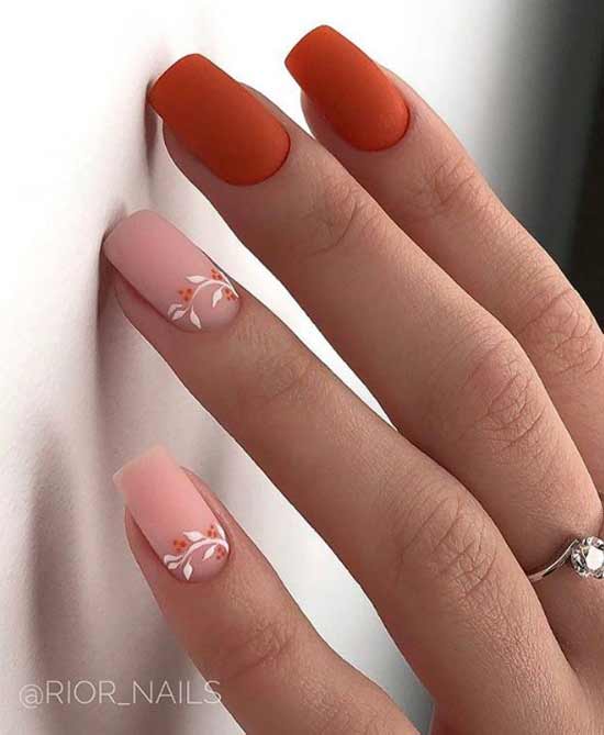 Matte spring nail design