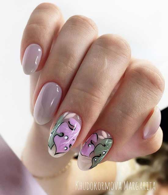 Lilac manicure for spring