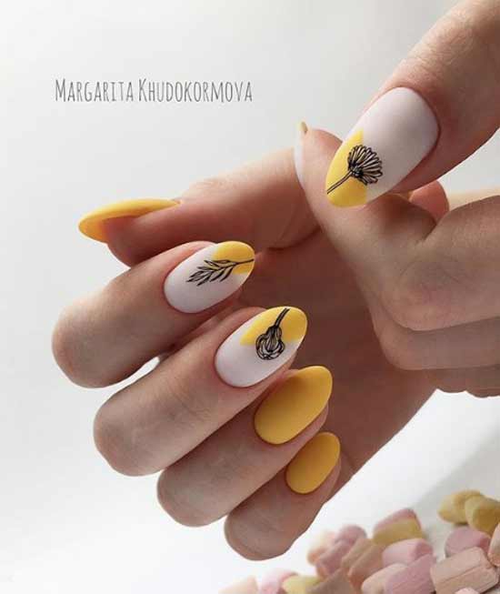 Light yellow manicure spring 2020