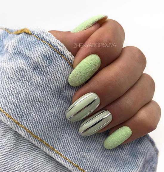 Spring manicure in mint shades