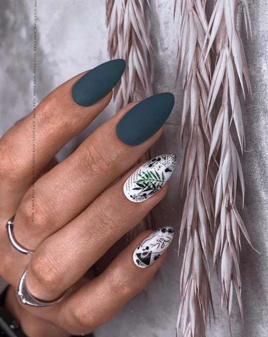 White-green manicure