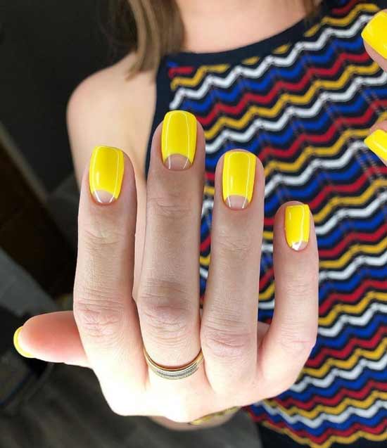 Bright yellow manicure