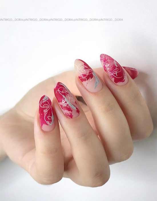 Red spring manicure