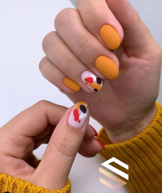 Bright orange manicure spring