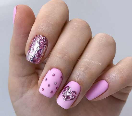 Pink spring nail design