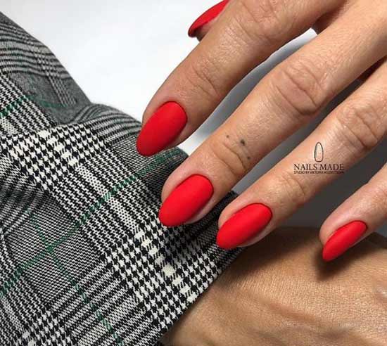 Solid red manicure