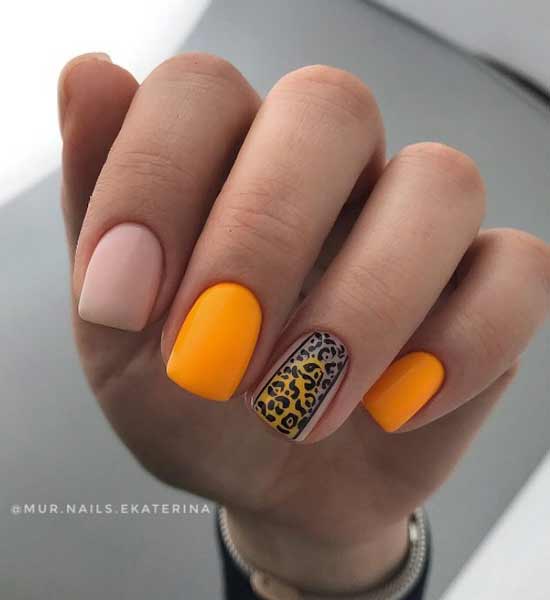 Orange manicure spring-summer