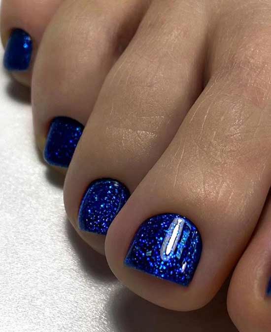 Trendy blue pedicure