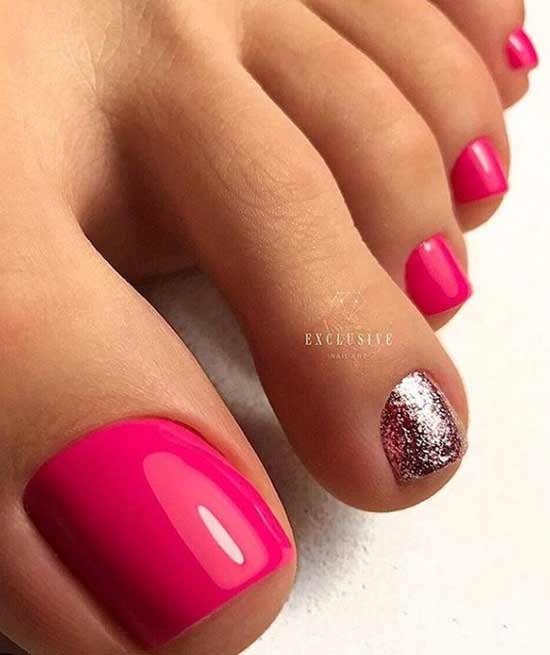 Bright red pedicure