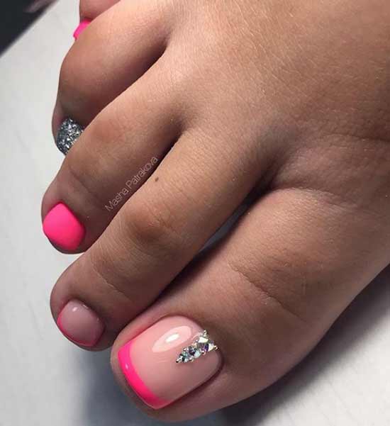 Red French pedicure