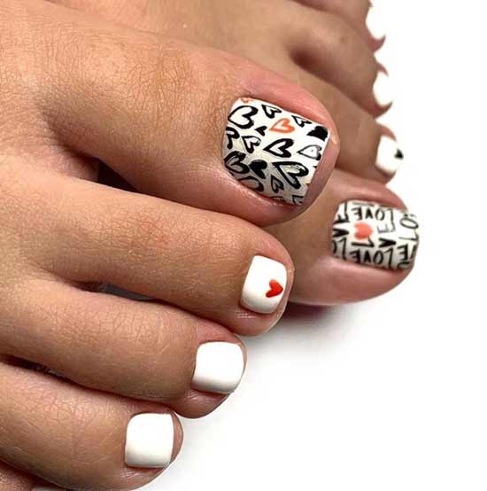 Pedicure with hearts