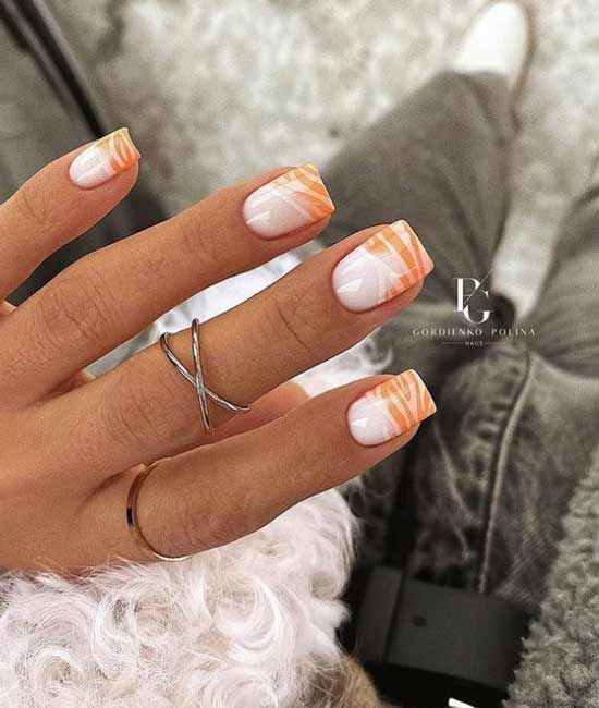 Orange manicure short