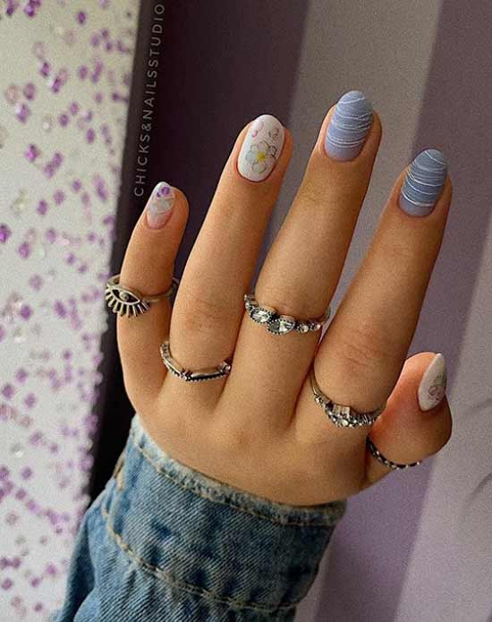 Manicure short nails spring