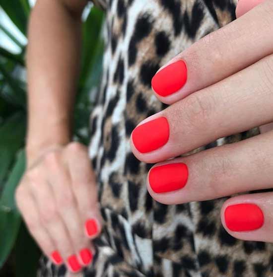 Scarlet manicure short nails