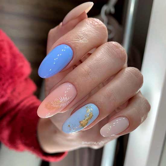 Blue summer manicure